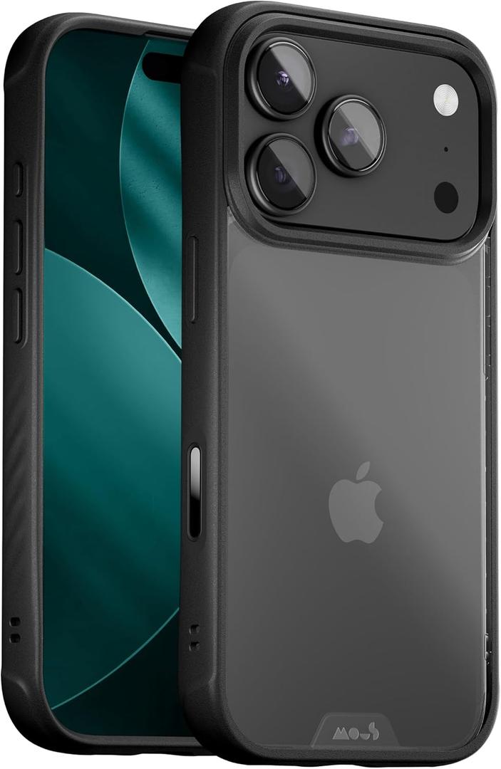 Mous for iPhone 17 Pro Max Case Clear, Camera Control Cover- Clarity - Anti-Yellowing Shockproof Cover for iPhone 17 Pro Max- Scratch Resistant Crystal Clear & Slim Design