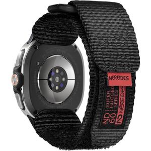 Nereides Watch Band Compatible with Samsung Galaxy watch 8 40/44mm, watch 8 Classic 46mm for Men Women, Nylon Sports Adjustable Replacement Strap for Galaxy Watch 8 2025 (Black)