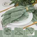 50 Pack Cheesecloth Napkins 20"x20" Sage Green Boho Gauze Cheese Cloth Napkins Bulk Rustic Dinner Table Decor for Wedding Bridal Baby Shower Party