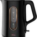 Offacy Electric Kettle, Tea Kettle Pot, Double Wall Glass Inner 1.5L/1200W, Hot Water Kettle Teapot Boiler & Heater with Automatic Shut Off, BPA-Free & LED Indicator Lights, Black (Z-Black)