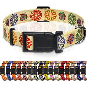 Seyezo Dog Collar, Classical Indian Spirit Boys Girls Puppy Collar for Small Medium Large Dogs, Adjustable Soft Indian Pet Collar with Safety Buckle for Male Females(Beige,XL)
