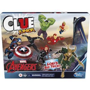 Hasbro Gaming Clue Junior: Marvel Avengers Edition Board Game for Kids Ages 5+, Loki's Big Trick, Classic Mystery for 2-6 Players 
