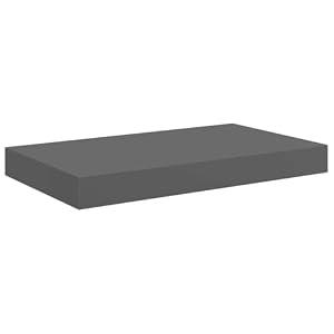 vidaXL Chic Wall Shelf, Rectangular, Strong Home Decor, Perfect for Living Room, Bedroom, Kitchen, and Bathroom, Grey
