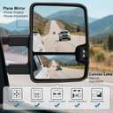 Tow Mirrors Compatible with 2014-2018 Chevy Silverado GMC Sierra, Sequential Switchback Turn Signal, Backup/Arrow Light, Power Heated, Dual Glass, Manual Telescoping Folding, Black Housing