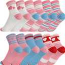 Jspupifip 6 Pairs Girls Crew Athletic Socks