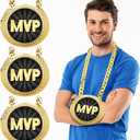 Tondiamo 3 Pcs Sports Turnover Chains for MVP Players 6" Large Champion Medals for Basketball Football Soccer Baseball Softball Volleyball Most Valuable Players Medals for Team Awards