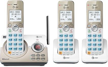 AT&T DL72319 DECT 6.0 3Handset Cordless Phone for Home with Connect to Cell, Call Blocking, 1.8" Backlit Screen, Big Buttons, intercom, and Unsurpassed Range
