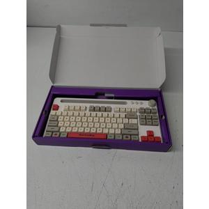 DK8701 75% Hot Swappable Mechanical Keyboard with Phone Holder, 3 BT5.1 Wired & Wireless Gaming Keyboard with RGB Backlit, PBT Keycaps, White Clicky Switch for PC Mobile Gamer and Typing