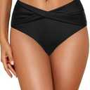 Talisea Women Full Coverage Bikini Bottom - V Cut Bathing Suit Bottoms Mid Waist Twist Front Swimsuit Bottom Swimwear 2025 Size L-XL
