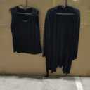 Black Large, woman's thin tie coat with Large undershirt