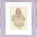PHAREGE Vintage Picture Frame 8x10 Purple, 8 by 10 Ornate Decorative Antique Frame with Mat for 5x7 Photo, Fancy Matted Frame for Desktop or Wall, Horizontal or Vertical (8x10 inch, Purple Silver)