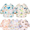 Lictin Long Sleeve Bibs 4 Pack - Baby Bibs, Waterproof Toddler Bibs, Baby Smock for Eating, Baby Bibs for Feeding Teething, 6 