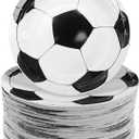 120 Pcs Soccer Ball Plates 7 In Disposable Dinner Plates Soccer Party Paper Tableware Food Desserts Plates for Sport Themed Birthday Parties Soccer Party Supplies