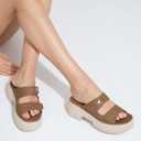 UBFEN Womens Chunky Wedge Platform Sandals Adjustable Double-Strap Square | Toed Open-Toe Style Suitable for Outdoor Casual Wear
