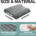 HOMBYS Extra Large Recliner Leg Pillow, Foam Foot Rest Cushion Wave Shape Recliner Footrest Extender, Multi Purpose Back & Lumbar Support Pillow for Bed, Sofa Couch, (Light Grey)