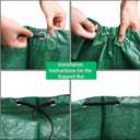 4 Pack 72 Gallons Reusable Yard Waste Bag, Large Lawn and Leaf Bags with 4 Reinforced Handles, Heavy Duty Large Garden Waste Bin Container for Leaves, Grass Clippings, Camping Yard Recycling