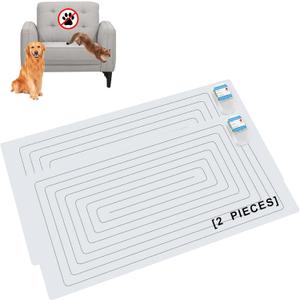 SEERWAY Scat Pet Shock Mat 2 Pieces, Shock Pads for Dogs and Cats Training Indoor, Electric Repellent Mat Keeps Pets Off Couch, Sofa, Countertop, 3 Modes, 2 Pieces Same Size, Battery Operated