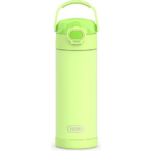 THERMOS FUNTAINER 16 Ounce Stainless Steel Vacuum Insulated Bottle with Wide Spout Lid, Neon Lime