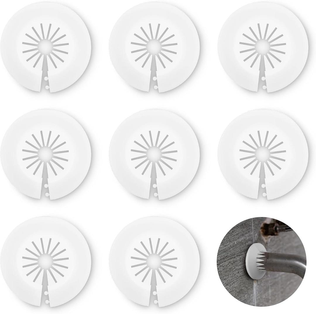 Plumbing Cover Plates,8 PCS Plastic Pipe Covers Water Tube Cover