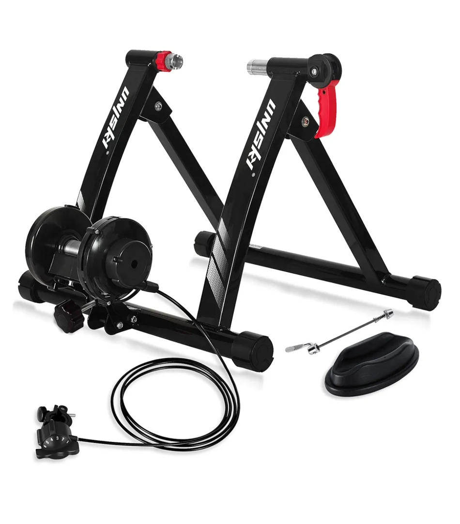 Unisky Bike Trainer Stand Indoor Bicycle Stand with Noise Reduction Magnetic Stationary Stand fits for 26-28inch, 700C Wheel