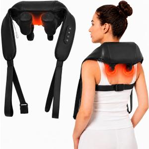 Neck and Shoulder Massager, Cordless Shiatsu Neck Massager with Heat Kneading Shoulder, Portable 3X Massager for Back and Shoulder Pain, Portable Massager for Home Outdoor