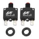 7 Amps Thermal Circuit Breakers 125/250V AC 32V DC Push Button Manual Reset Overload Protector Switch 7A 2 Pack