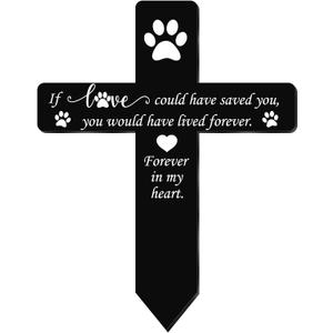 Unittype Pet Grave Marker Memorial Gifts Pet Loss Stake Memorial Plaques for Outdoors Garden Decoration Waterproof Acrylic Grave Marker Cemetery Black Sympathy Garden Stake(Dog)