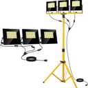36000Lumen LED Work Lights with Stand - 3 Head Foldable Stand Work Light with 16FT Cord - IP67 Waterproof Tripod Lights for Outdoor Indoor Job Site Workshop Garage Construction Site Lighting
