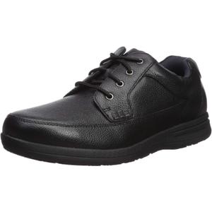 Nunn Bush Men's Cam Moc Toe Casual Lace-up with Comfort Gel and Memory Foam (9.5 Wide, Black Tumbled)