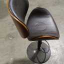 KCC Bar Stools Set of 2, Swivel Adjustable Height Barstools, PU Leather Upholstered Bar Chairs with Footrest, Bentwood Bar Stool for Kitchen, Bar, Dining Room(Black PU) Pack of 1