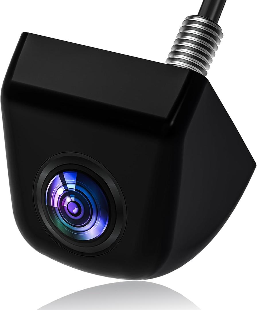 AHD 1080P Metal Backup Camera - IP69K Waterproof 170 Degree Wide Angle, Clear Night Vision Reverse Camera for Car Trucks SUV RV Vans Pickup 12V Front Rear Side View Parking Aid (66012-Black)