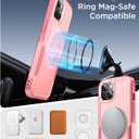 Temdan Designed for iPhone 13 Case Magnetic,[Compatible with Magsafe][Military Grade Drop Protection] Dropproof Heavy Duty Tough Rugged Shockproof Phone Case for iPhone 13 (6.1")-Pink