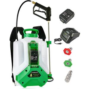 4.9Ah Battery Powered Backpack Sprayer 4 Gallon, Doubled The Capacitance, Equipped with a Big Pump, Ultra-Long Power Supply Lithium Battery Waterproof Sprayer for Spraying, Cleaning (Inventor 7 Ultra Long&Enhance Pump 4Gal)
