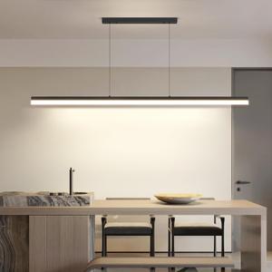 Modern Linear Pendant Light, 39IN Modern Chandelier with Remote Control 3000k-6500K Adjustable Color Temperature，Aluminum Island Lighting Lamp for Dining Room, Living Room