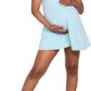 Motherhood Maternity Women's Sleeveless Active Scoop Neck Pregnancy Tennis Dress with Built-in Shorts and Side Pockets Medium