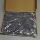 Ficerd 2 Pack Women V Neck Sweaters Long Sleeve Tunic Tops Lightweight Solid Color Casual Tunics Shirts (Medium, Dark Gray, Navy Blue)