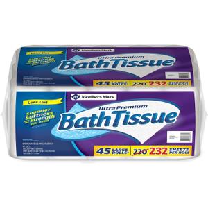 Member's Mark Ultra Premium Bath Tissue, 2 ply (235 sheets, 45 rolls) (45 Count (Pack of 1))