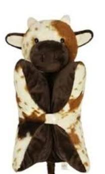 Cow Stuffed Animal Pillow 15'', Washable Baby Stuffed Animals Toy, Weighted Plush Gifts for Babies Kids Girls Boys Christmas Birthday Home Living Room Decor