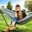 SUNCREAT Hammocks Outdoor Camping Double Hammock, 2 Person Patio Hammock, Green & Red