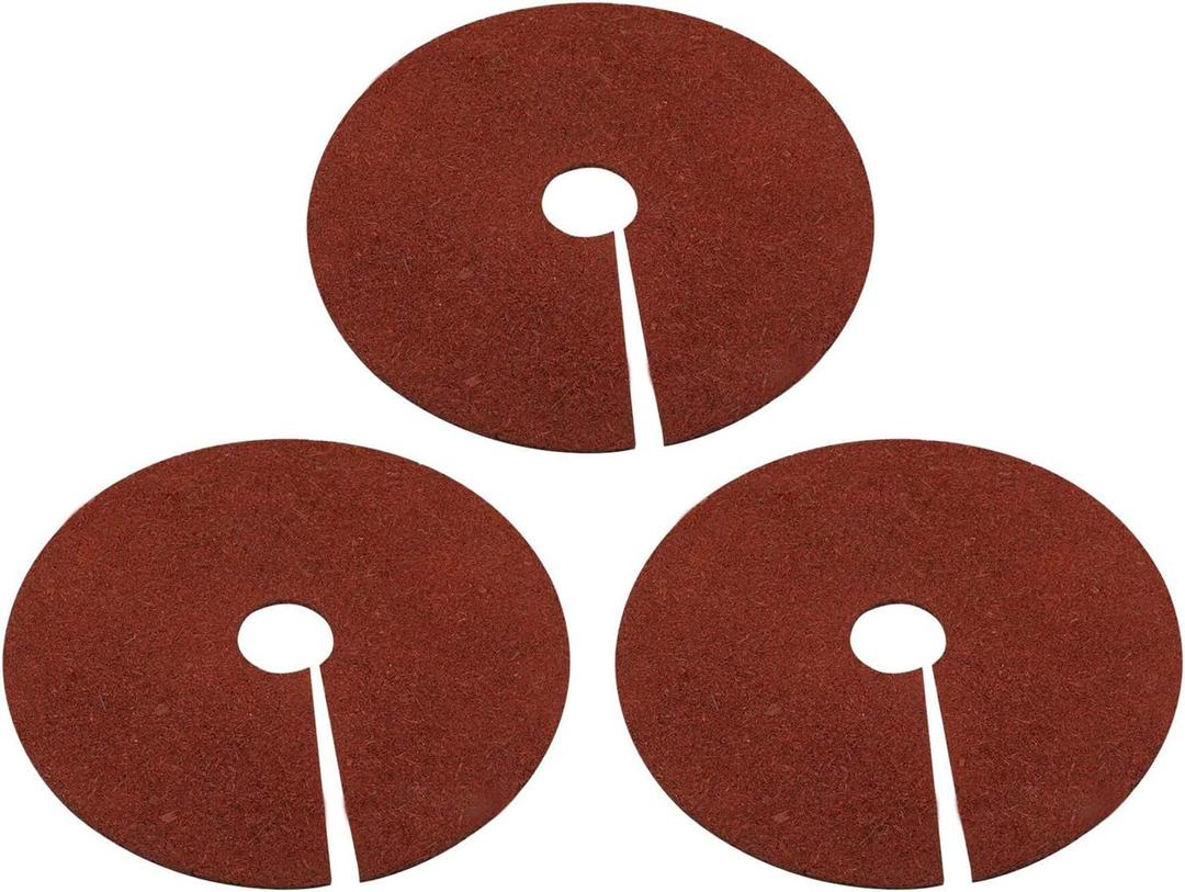 Fasmov 3 Pack Rubber Mulch Ring Tree Protector Mat Tree Protection Weed Mats, Heavy Duty Rubber, 24 inch (EXP 12/31/56)