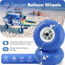Sekey Heavy Duty Beach Wagon with 9" Big Sand-Proof Wheels, 300L Oversized Foldable Beach Cart with Cooler| Adjustable Handle & Balloon Tires for Sand, Camping,Vacation