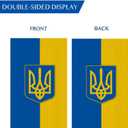 2 x WENWELL Ukraine Garden Flag Double Sided,Burlap Ukrainian Trident Flags 12 x 18 inch,Support Ukranian House flag Small,Ukrain Banner Weather Proof Outdoor Decor for Yard,Lawn,Farmhouse (bule yellow)