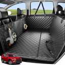 Zanch Heavy-Duty Dog Car Seat Cover, Flat Solid Back Seat Extender for Multi Large Dogs, Hard-Base Supports 450 lb, Waterproof Scratchproof Hammock Protector, Standard for Cars, SUV, Trucks, Black