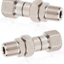 Lasuroa 2pcs 3/8" NPT Pressure Washer Swivel Fitting, Stainless Steel Rotating High Pressure Washer Adapter with Raw Tape Kink-Free Swivel Connector for Hose & Gun, 4500 PSI