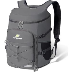 N NEVO RHINO Backpack Coolers Insulated Leak Proof 36/54 Cans,Portable Lightweight Waterproof Insulated Cooler Backpack for Men & Women Ideal for Camping,Travel,Beach,Picnics,Lunch & Day Trips (2025-Dark Gray-36Cans)