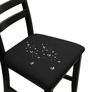 NORTHERN BROTHERS Waterproof Chair Cushions Covers, Chair Covers for Dining Room, Dining Room Chair Covers, Black