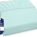 Royale Linens Fitted Sheet Full - Ultra Soft 1800 Brushed Microfiber - Hotel Luxury Bottom Sheets - Wrinkle Free & Fade Resistant - Deep Pocket Fitted Sheet Only (Full, Aqua)