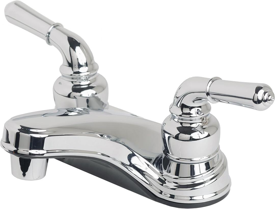 Builders Shoppe 2000CP RV Mobile Home Non-Metallic Centerset Lavatory Faucet Chrome Finish