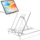 KTRIO Acrylic Tablet Stand for iPad, Adjustable Clear Desktop Tablet Holder, Compatible with iPad Pro 12.9, 11, Air, Mini, Other Electronic Devices (4-13 inches), 7 Adjustment Angles