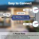 LED Transformer 12V 100W Waterproof IP67 Ultra Slim LED Driver 110V AC to 12V DC 8.3A 100 Watt Quiet Low Volt Converter LEDs Power Supply Constant Voltage for LEDs Strip, Indoor & Outdoor